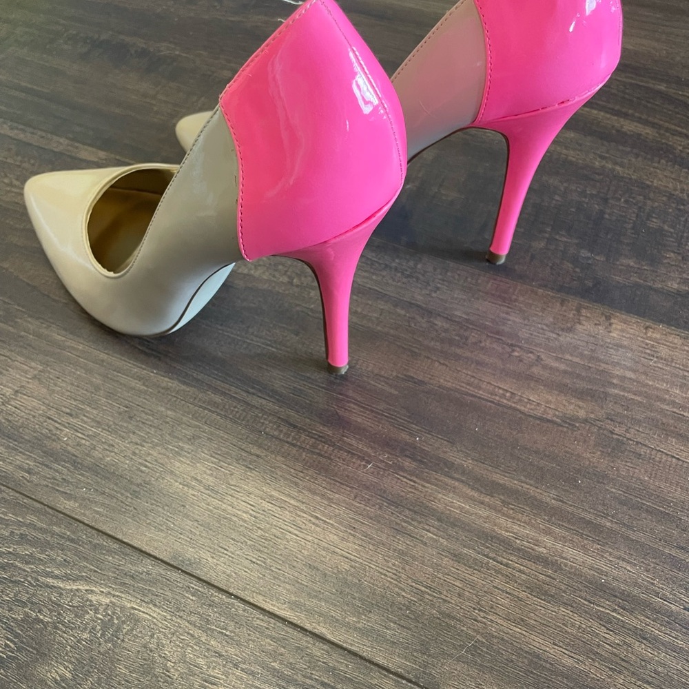 Stylish Pink and Tan Women's Heels